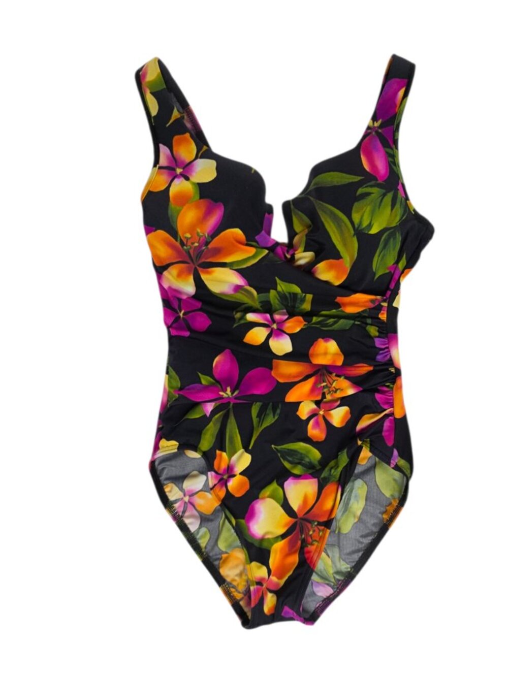 Miraclesuit Tropical Floral Shaping Swimsuit, Size 10, Underwire, Flattering